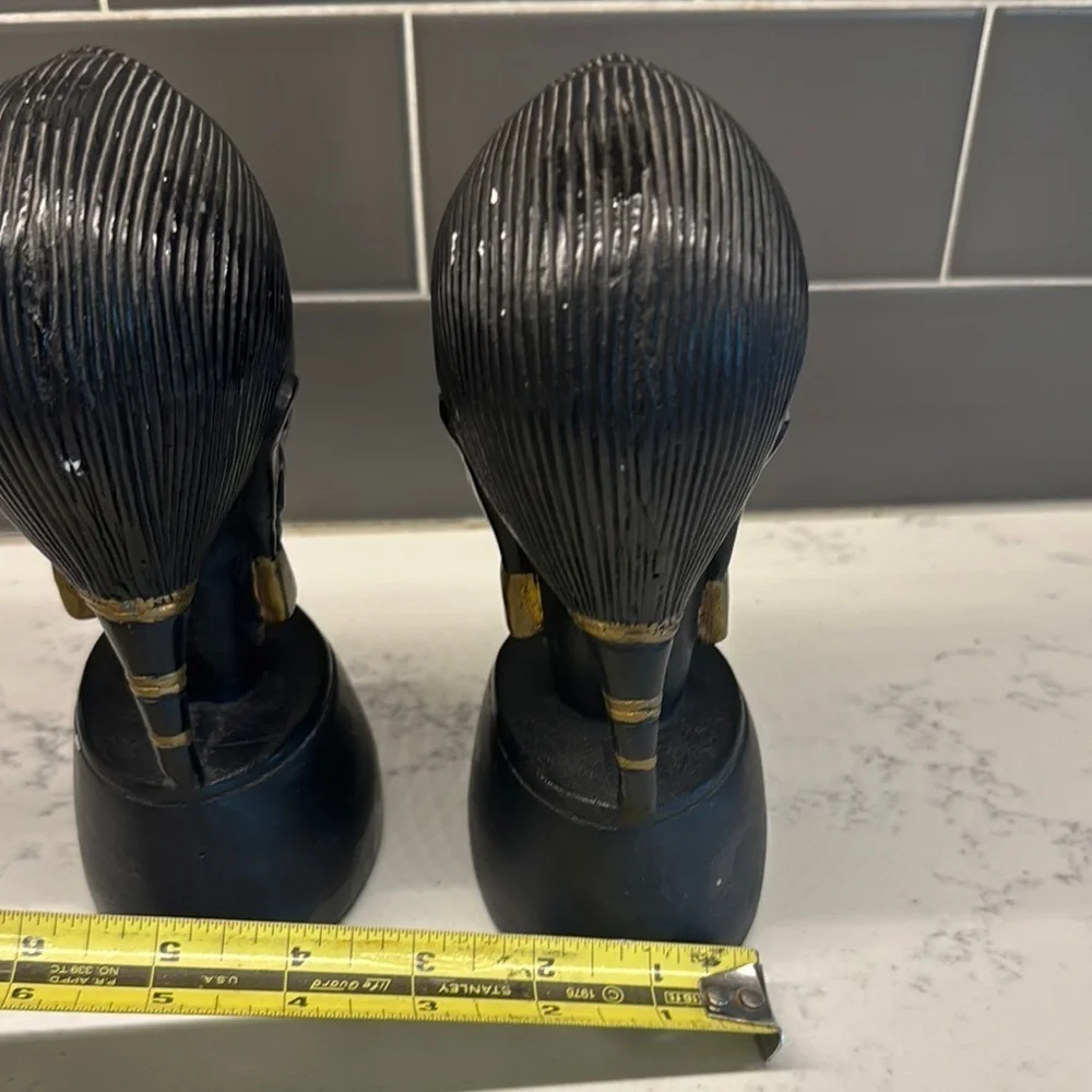 Vintage Ebony and Gold Accent Busts